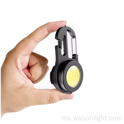 Ketibaan Baru 6 dalam 1 Multifungsi COB Tinggi Kuasa Tinggi Mini Keychain Flightlight Led Led Obor Light Working With Screw Driver